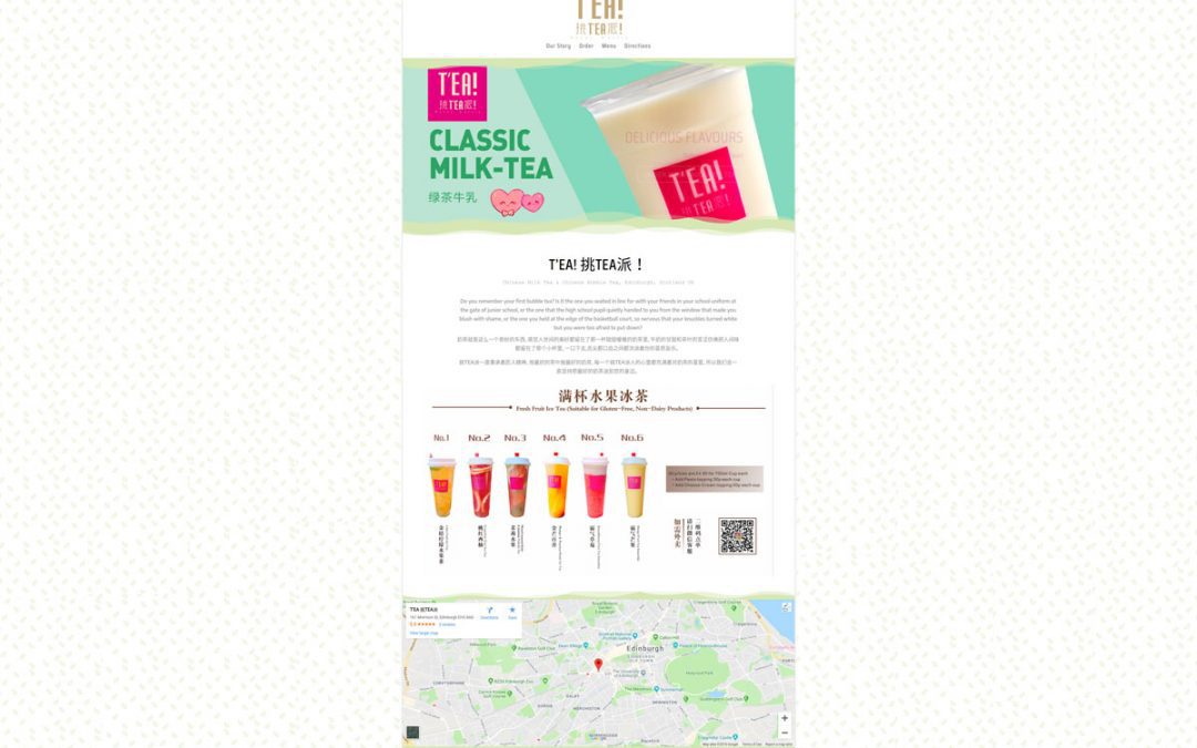 Chinese Bubble Tea Shop Web Design Edinburgh