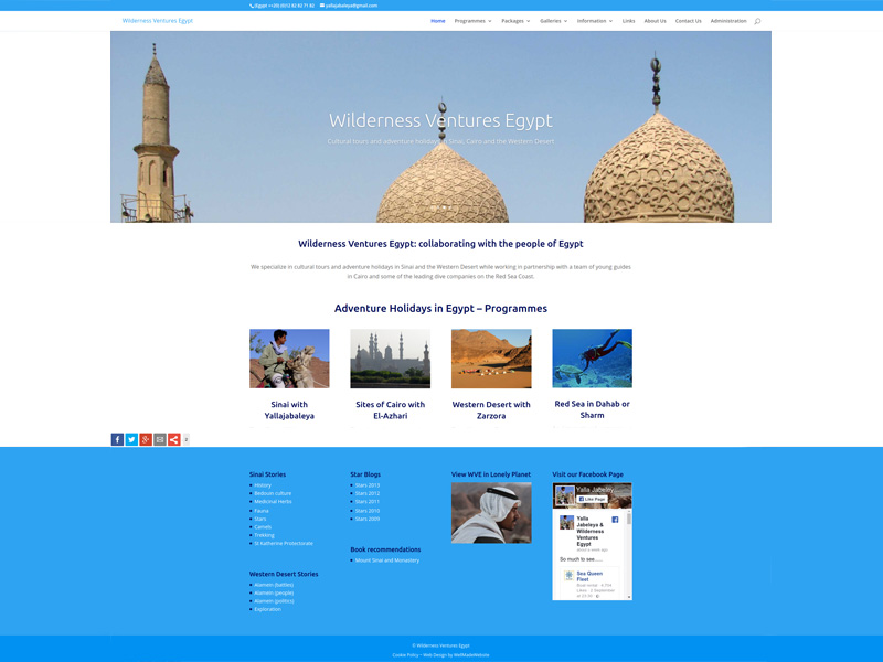 Wilderness Ventures Egypt Holiday Web Design Edinburgh