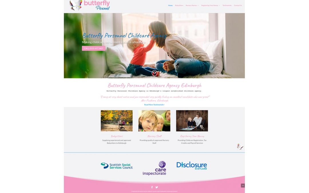 Nanny Agency web design edinburgh Scotland UK