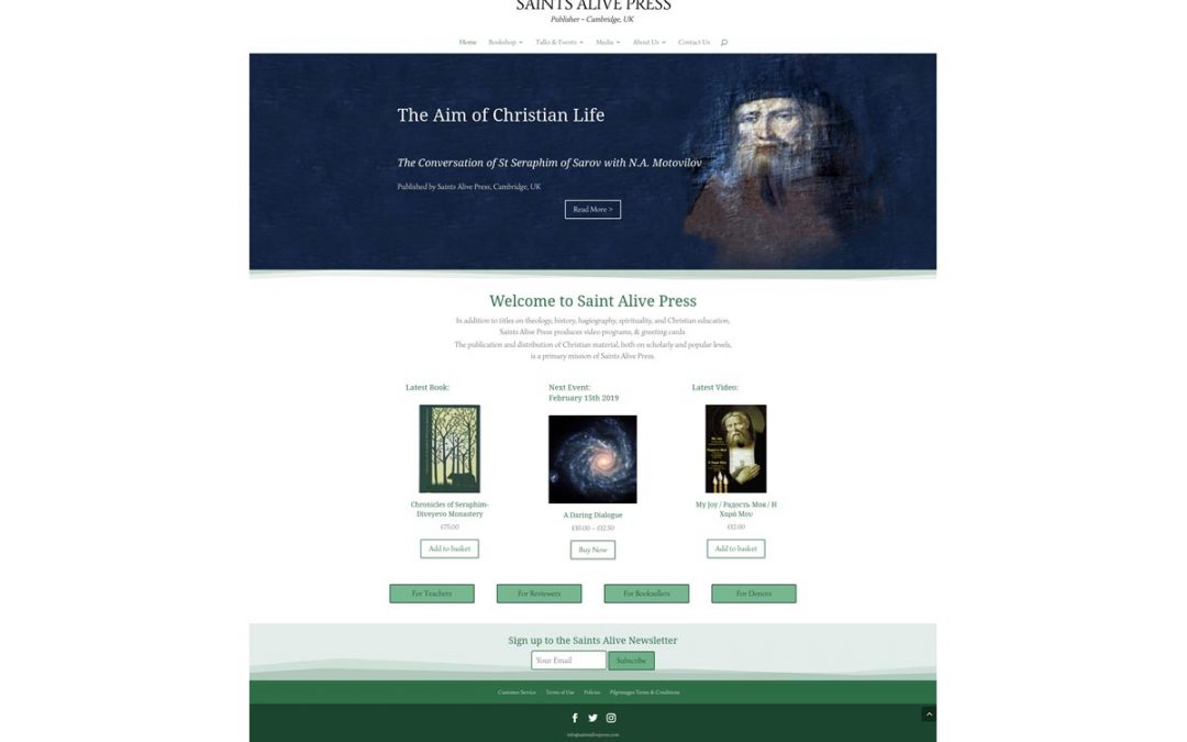 Saints Alive Press ecommerce & charity web design Scotland uk