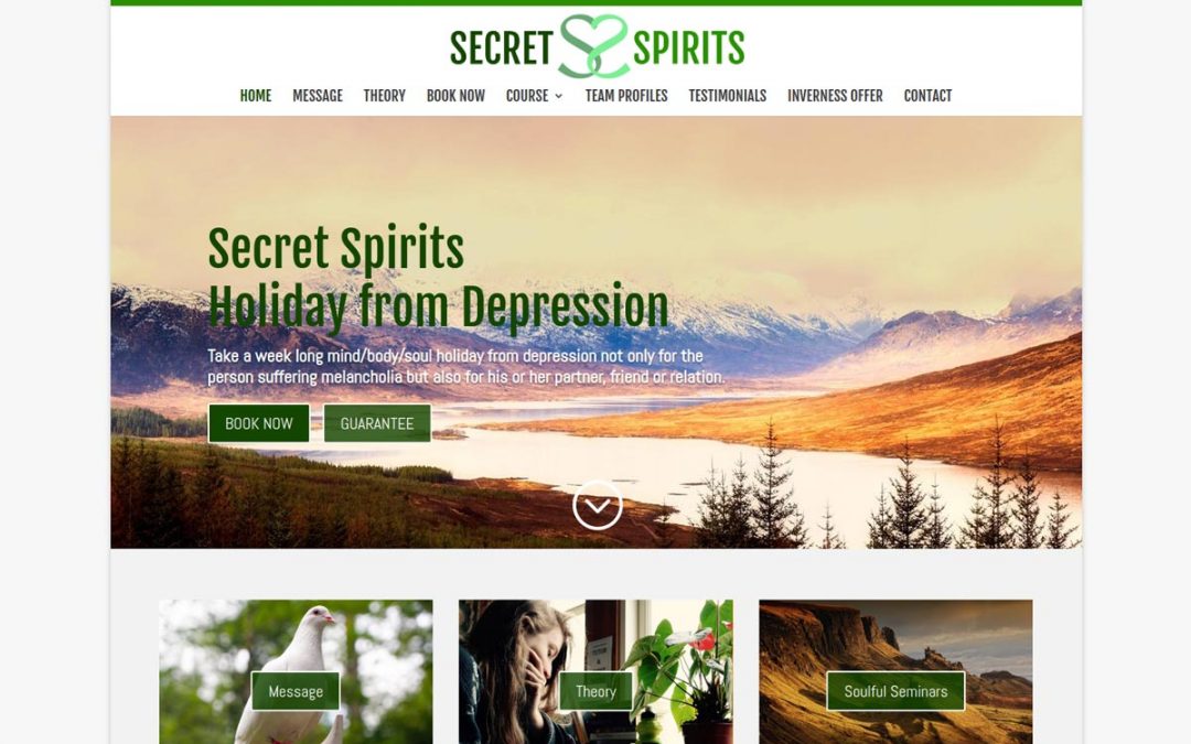 Secret Spirits Health& Wellness Web Design Edinburgh