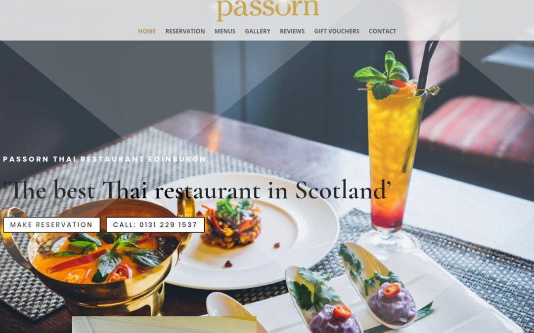 Passorn Thai Restaurant Web Design Edinburgh Scotland