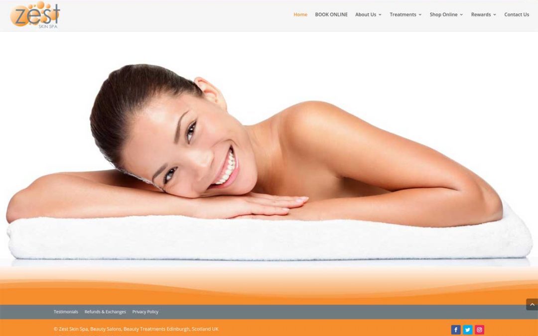 Zest Skin Spa Beauty Salons Web Design Edinburgh
