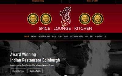 Spice Lounge Kitchen Indian Restaurant, Corstorphine Edinburgh Web Design